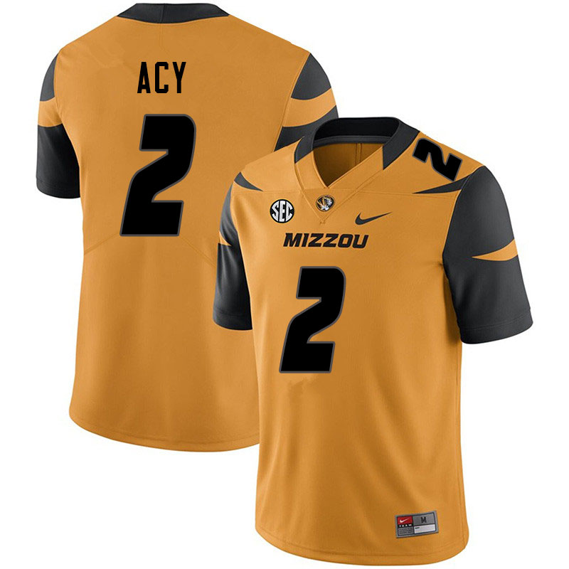 Men #2 DeMarkus Acy Missouri Tigers College Football Jerseys Sale-Yellow - Click Image to Close